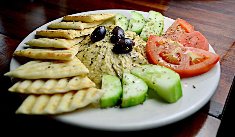 Food plate with fresh food on it